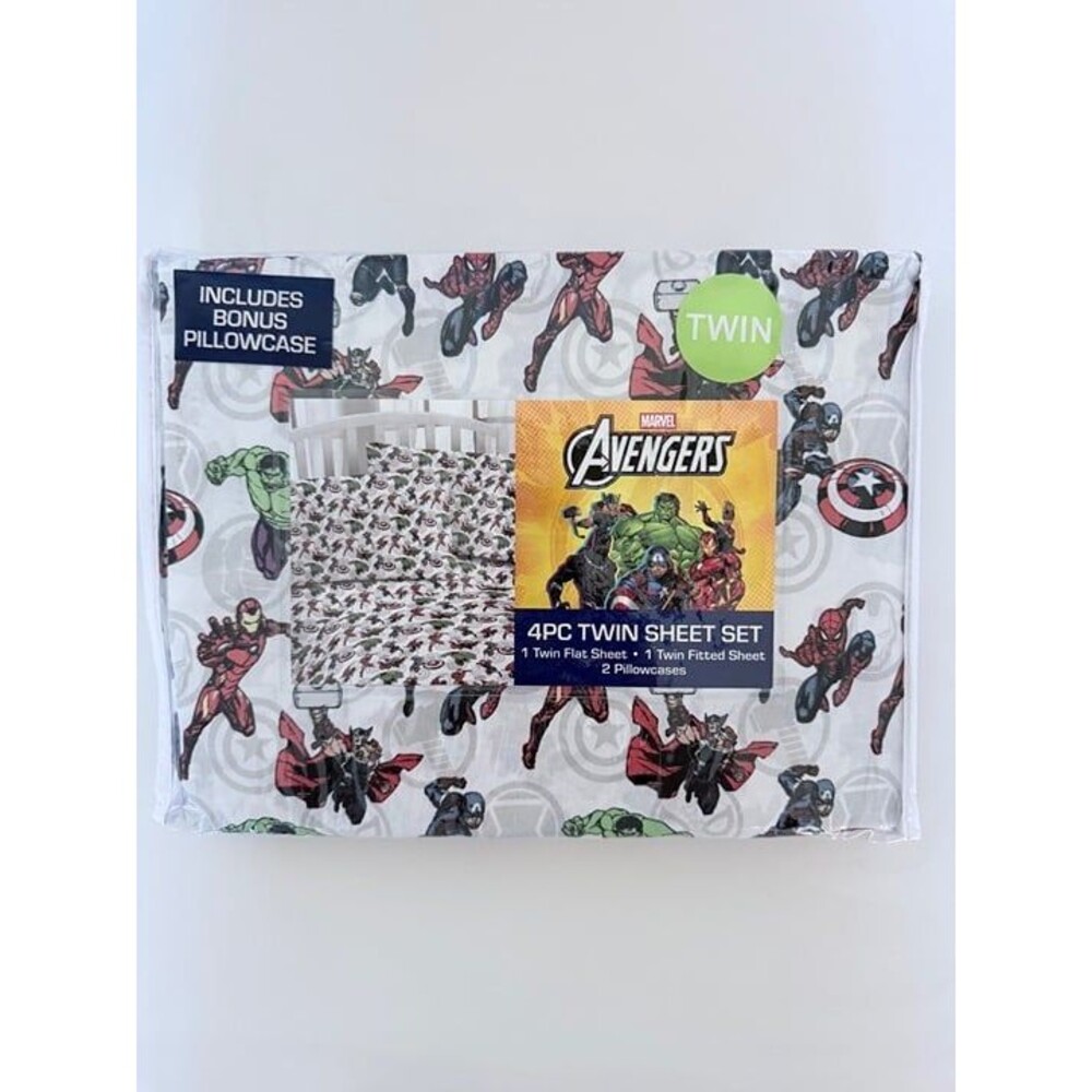 Marvel Avengers 4pc Twin Sheet Set with Bonus Pillowcase